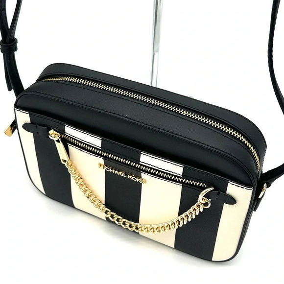 Michael Kors Large EW Zip Chain Xbody Crossbody Bag & Top Zip Coin Pouch Black - Picture 6 of 15